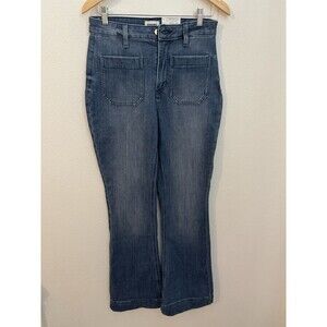 Sonoma High Rise  Flare Jeans Women Stretch Patch Pocket New Size 8 Blue